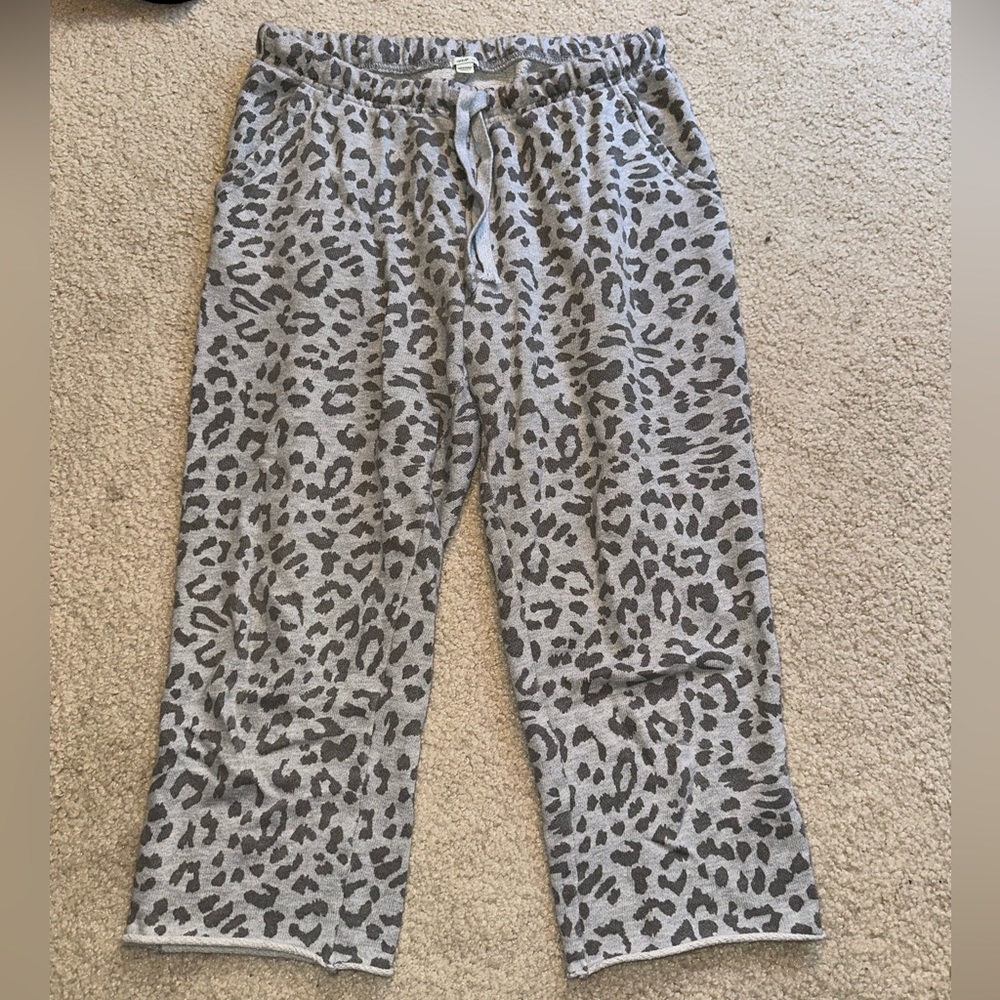 cropped cheetah sweatpants